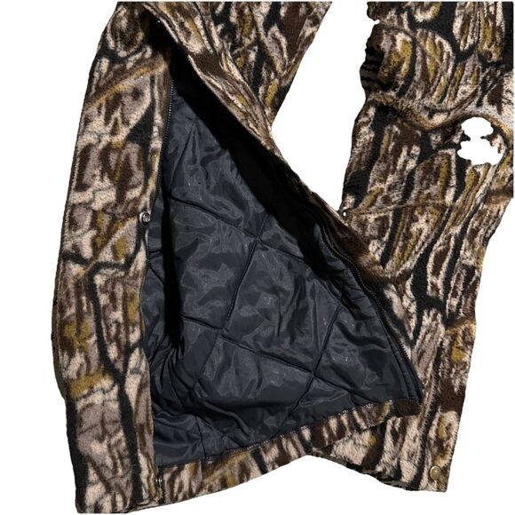 Vintage Cabela's Dry Plus Fleece Overalls Size Large Mossy Oak Camo Suspenders - Picture 13 of 13